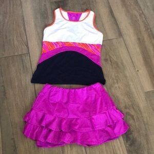 Tail Pink and Purple Ruffled Skirt